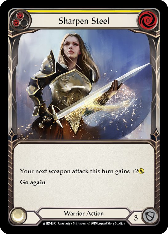 Sharpen Steel (Yellow) [WTR142-C] Alpha Print Rainbow Foil | Webway Games