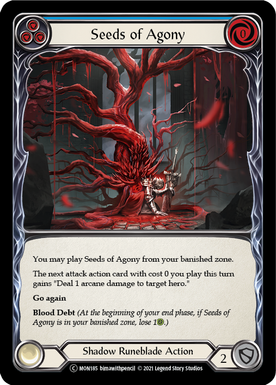 Seeds of Agony (Blue) (Rainbow Foil) [U-MON185-RF] Unlimited Rainbow Foil | Webway Games