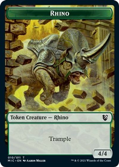 Rhino // Wolf Double-sided Token [Innistrad: Midnight Hunt Commander] | Webway Games