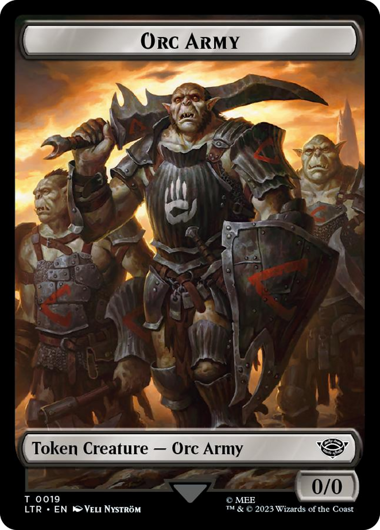 Orc Army (0019) // Food (0022) Double-Sided Token (Surge Foil) [The Lord of the Rings: Tales of Middle-Earth Tokens] | Webway Games