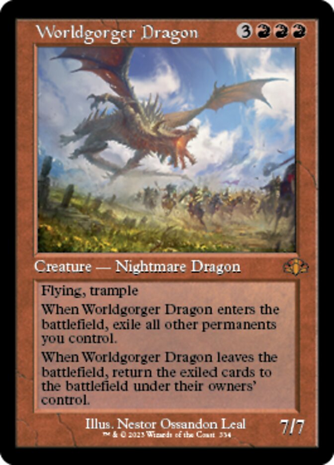 Worldgorger Dragon (Retro) [Dominaria Remastered] | Webway Games