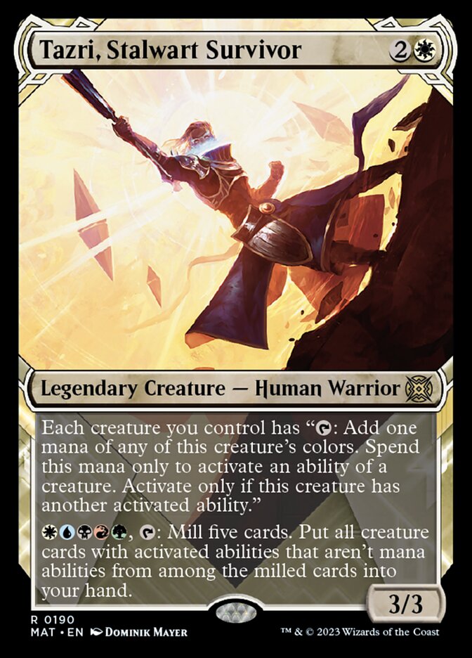 Tazri, Stalwart Survivor (Showcase Halo Foil) [March of the Machine: The Aftermath] | Webway Games