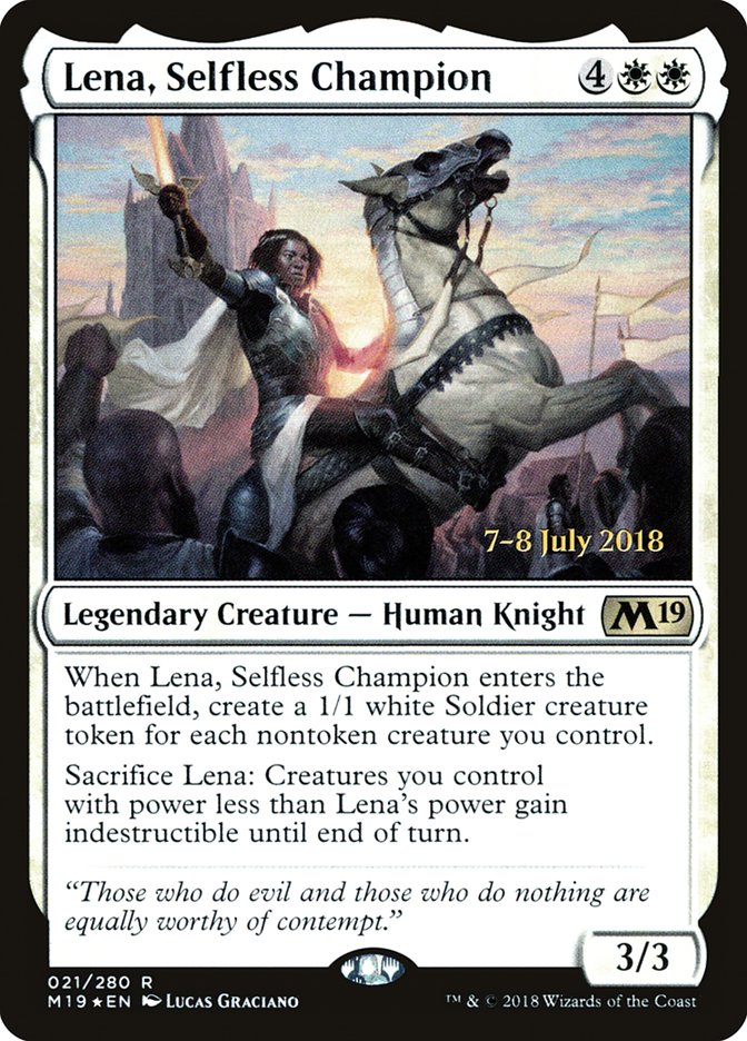 Lena, Selfless Champion  (Prerelease) [Core Set 2019 Prerelease Promos] | Webway Games