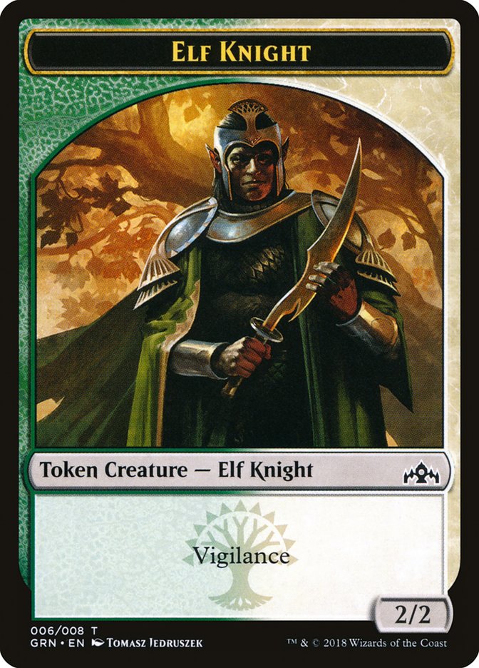 Elf Knight Token [Guilds of Ravnica Tokens] | Webway Games