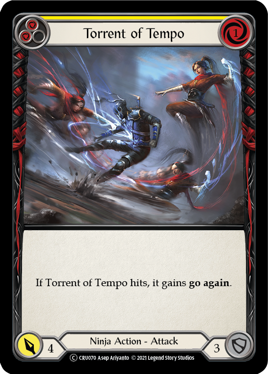 Torrent of Tempo (Yellow) (Rainbow Foil) [CRU070-RF] Unlimited Rainbow Foil | Webway Games