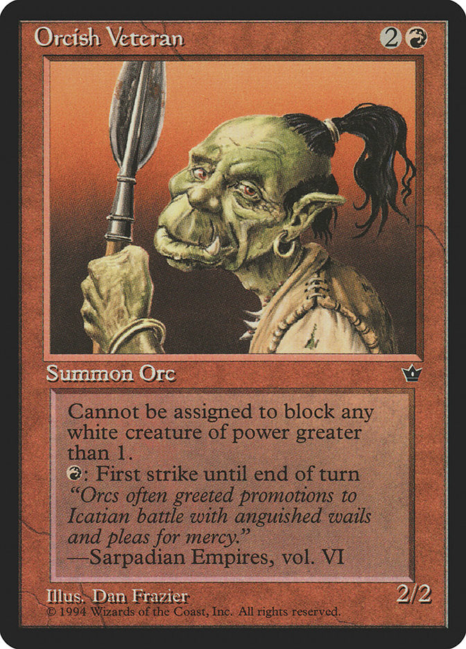 Orcish Veteran (Dan Frazier) [Fallen Empires] | Webway Games
