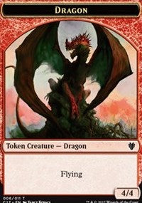 Dragon (006) // Gold (010) Double-sided Token [Commander 2017 Tokens] | Webway Games