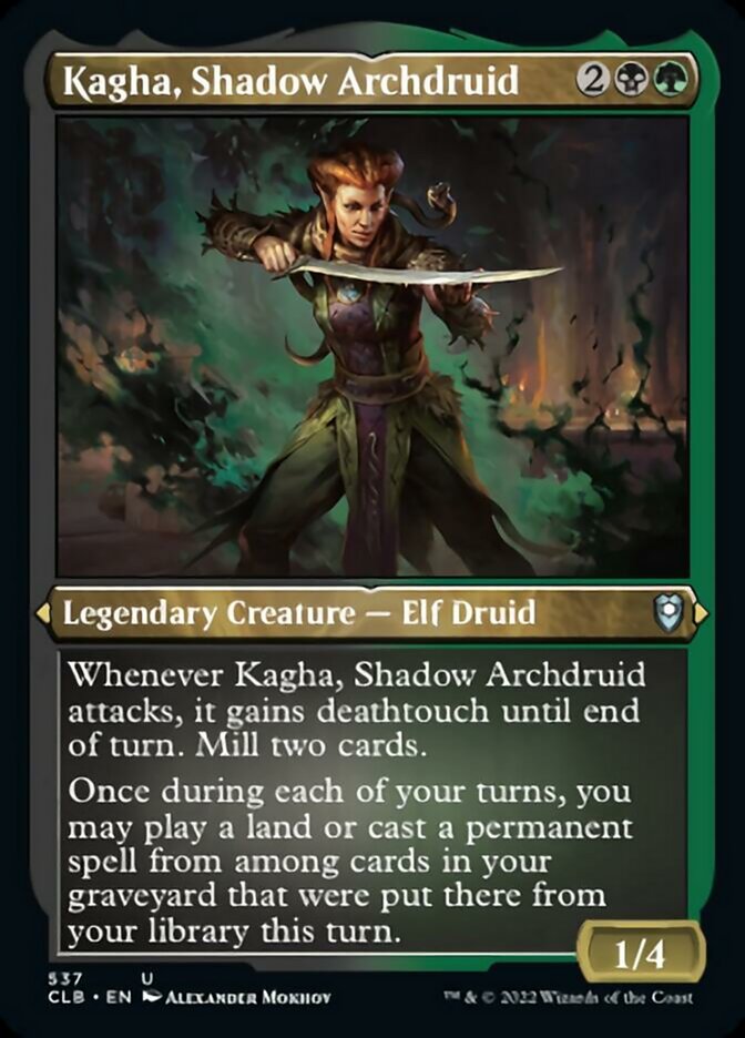 Kagha, Shadow Archdruid (Foil Etched) [Commander Legends: Battle for Baldur's Gate] | Webway Games