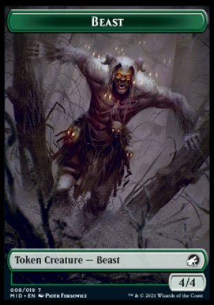 Beast Token [Innistrad: Midnight Hunt Tokens] | Webway Games