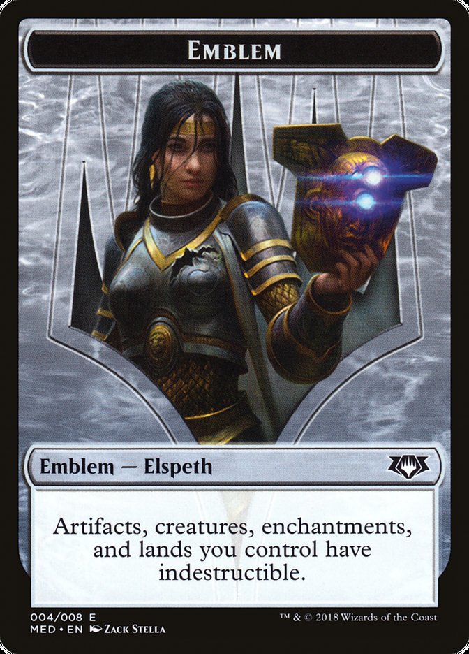 Emblem - Elspeth, Knight-Errant [Mythic Edition Tokens] | Webway Games