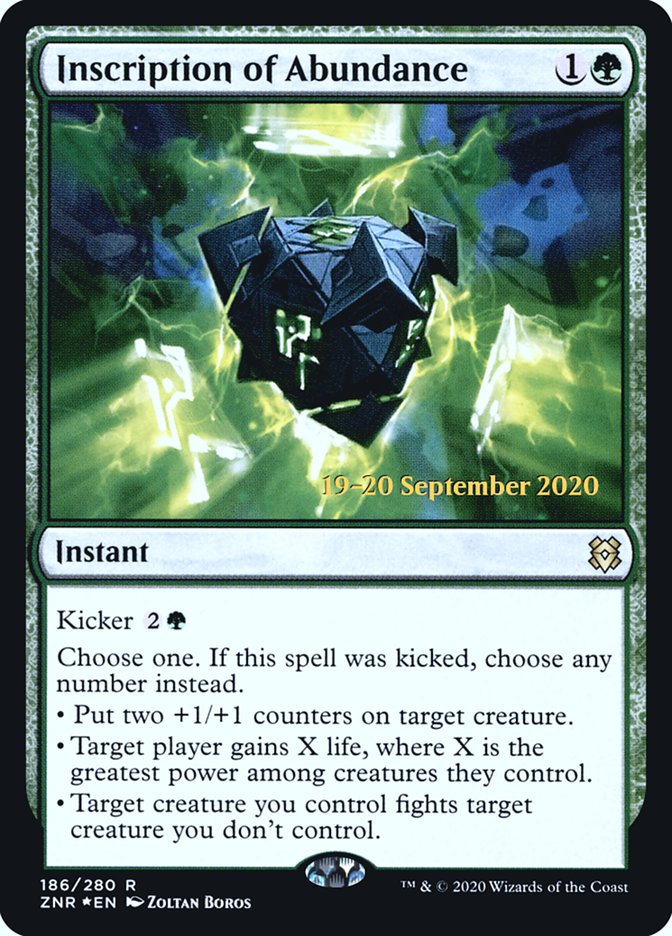 Inscription of Abundance  [Zendikar Rising Prerelease Promos] | Webway Games