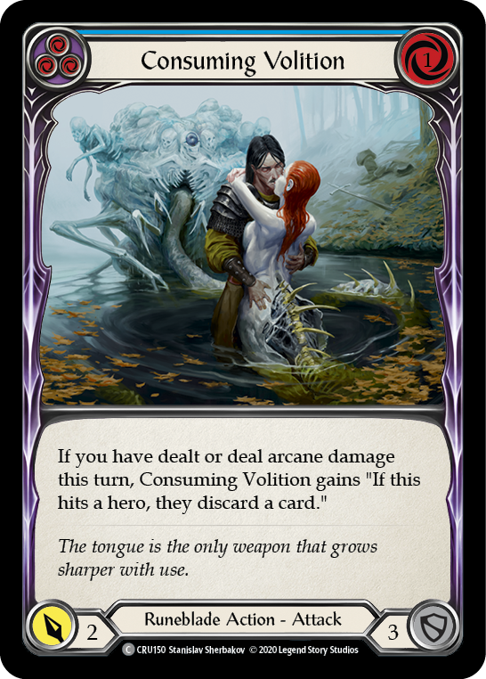 Consuming Volition (Blue) [CRU150] 1st Edition Rainbow Foil | Webway Games