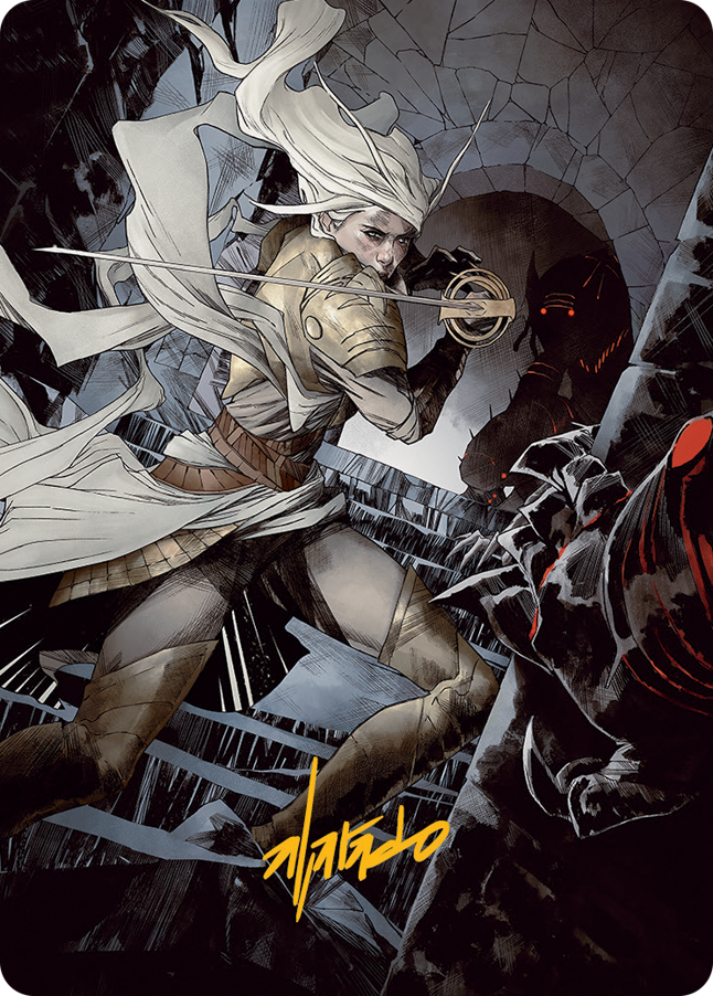 Thalia, Guardian of Thraben Art Card (Gold-Stamped Signature) [March of the Machine Art Series] | Webway Games
