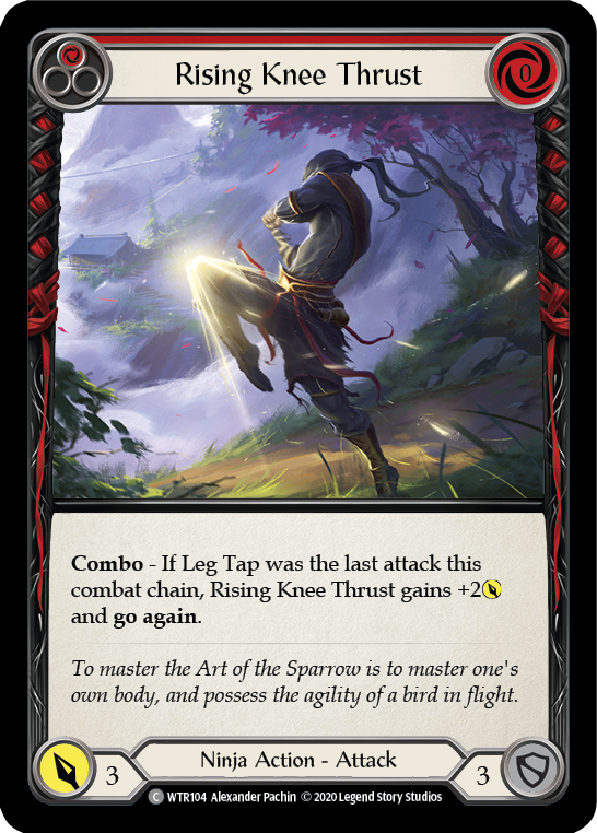 Rising Knee Thrust (Red) [U-WTR104] (Welcome to Rathe Unlimited)  Unlimited Rainbow Foil | Webway Games