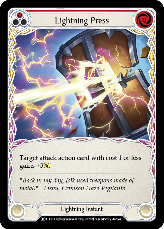 Lightning Press (Red) [U-ELE183] Unlimited Rainbow Foil | Webway Games
