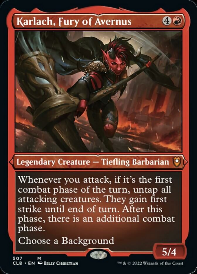 Karlach, Fury of Avernus (Foil Etched) [Commander Legends: Battle for Baldur's Gate] | Webway Games