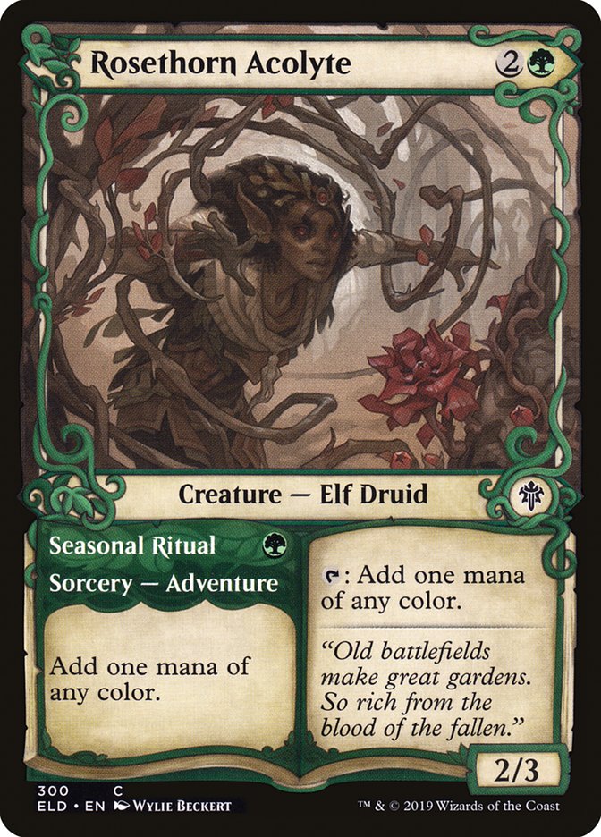 Rosethorn Acolyte // Seasonal Ritual (Showcase) [Throne of Eldraine] | Webway Games