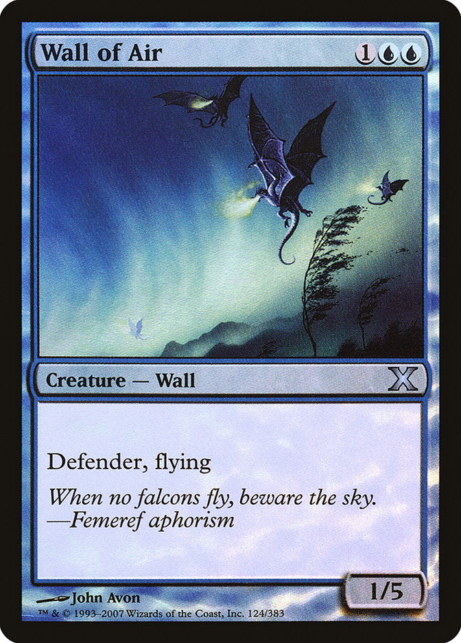Wall of Air (Premium Foil) [Tenth Edition] | Webway Games