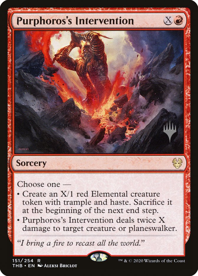 Purphoros's Intervention (Promo Pack) [Theros Beyond Death Promos] | Webway Games