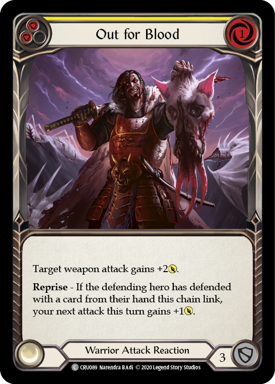 Out for Blood (Yellow) [CRU089] 1st Edition Rainbow Foil | Webway Games