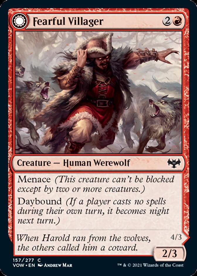 Fearful Villager // Fearsome Werewolf [Innistrad: Crimson Vow] | Webway Games
