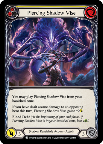 Piercing Shadow Vise (Yellow) [MON172] 1st Edition Normal