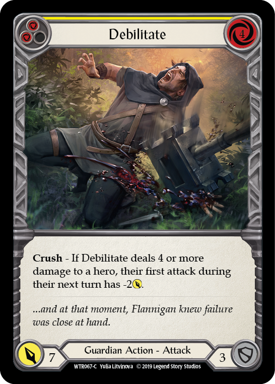 Debilitate (Yellow) [WTR067-C] Alpha Print Rainbow Foil | Webway Games