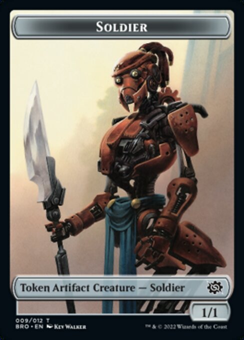 Powerstone // Soldier (009) Double-Sided Token [The Brothers' War Tokens] | Webway Games