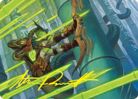 Bamboo Grove Archer Art Card (Gold-Stamped Signature) [Kamigawa: Neon Dynasty Art Series] | Webway Games