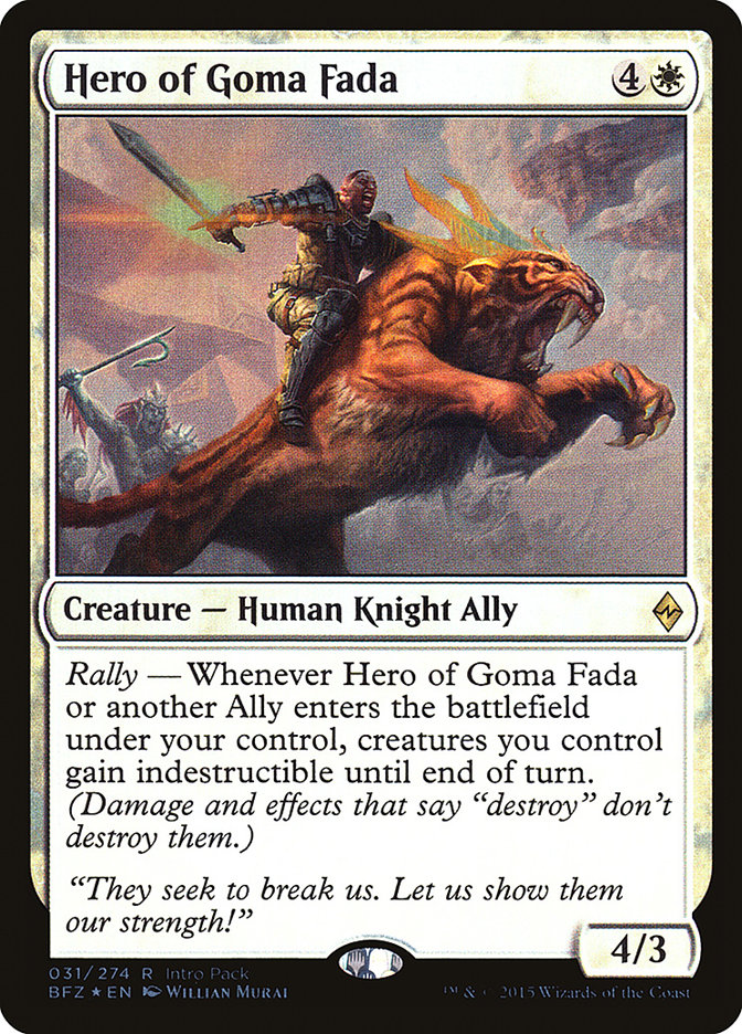 Hero of Goma Fada (Intro Pack) [Battle for Zendikar Promos] | Webway Games