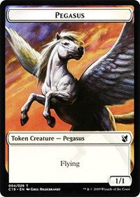 Pegasus // Human Double-sided Token [Commander 2019 Tokens] | Webway Games