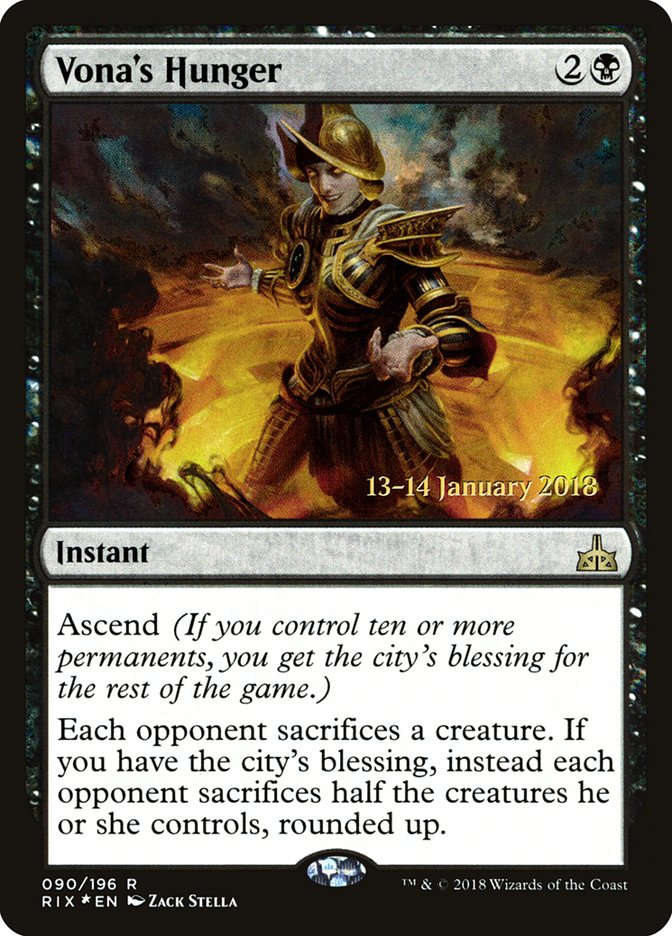 Vona's Hunger (Prerelease) [Rivals of Ixalan Prerelease Promos] | Webway Games
