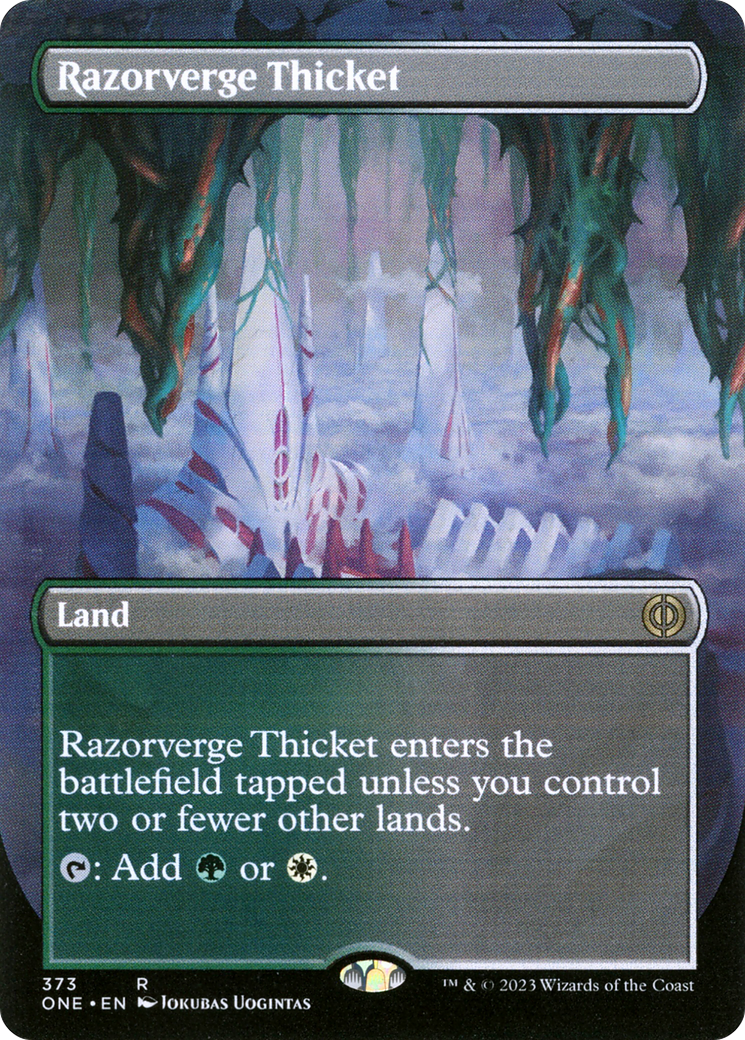 Razorverge Thicket (Borderless Alternate Art) [Phyrexia: All Will Be One] | Webway Games