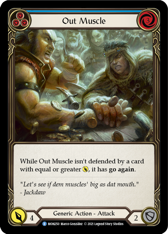 Out Muscle (Blue) [MON250] 1st Edition Normal | Webway Games