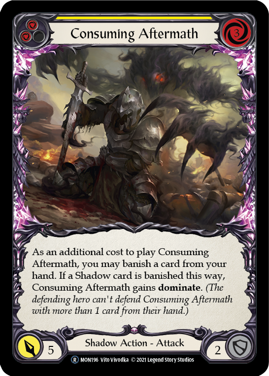 Consuming Aftermath (Yellow) (Rainbow Foil) [U-MON196-RF] Unlimited Rainbow Foil | Webway Games