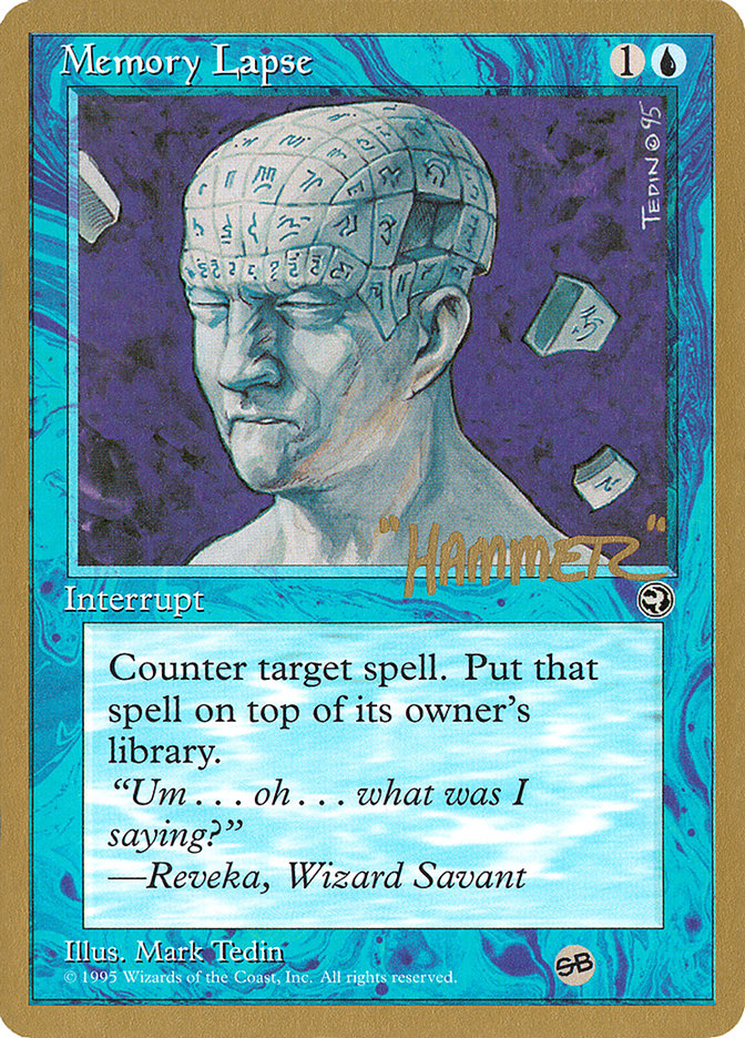 Memory Lapse (Runes) (Shawn "Hammer" Regnier) (SB) [Pro Tour Collector Set] | Webway Games