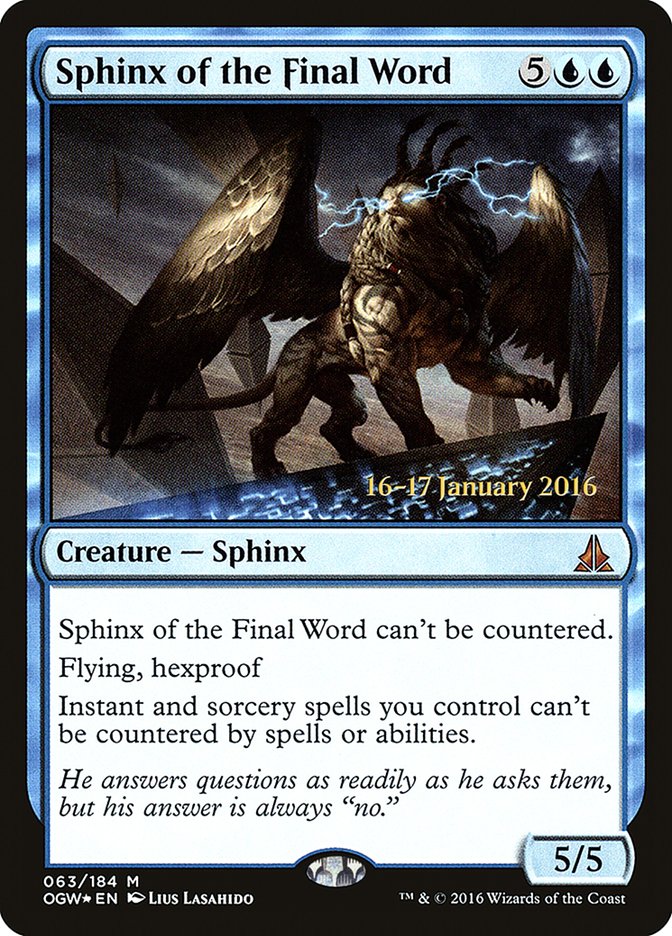 Sphinx of the Final Word (Prerelease) [Oath of the Gatewatch Prerelease Promos] | Webway Games