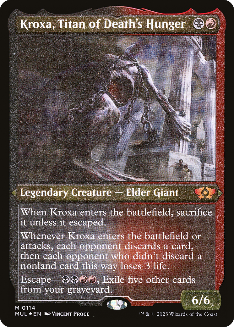 Kroxa, Titan of Death's Hunger (Foil Etched) [Multiverse Legends] | Webway Games