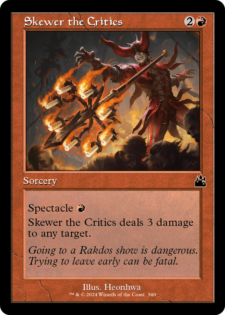 Skewer the Critics (Retro Frame) [Ravnica Remastered] | Webway Games