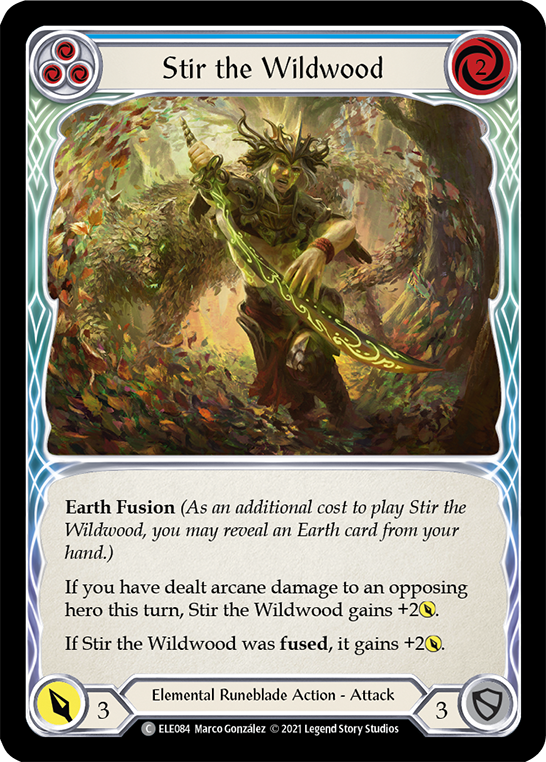Stir the Wildwood (Blue) [ELE084] (Tales of Aria)  1st Edition Rainbow Foil | Webway Games