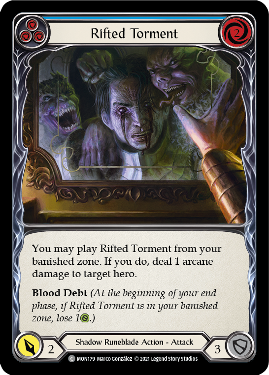 Rifted Torment (Blue) (Rainbow Foil) [MON179-RF] 1st Edition Rainbow Foil | Webway Games