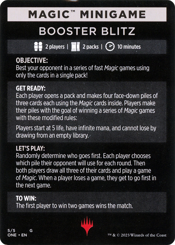 Booster Blitz (Magic Minigame) [Phyrexia: All Will Be One Minigame] | Webway Games