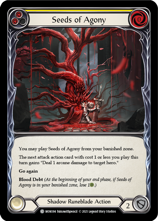 Seeds of Agony (Yellow) (Rainbow Foil) [MON184-RF] 1st Edition Rainbow Foil