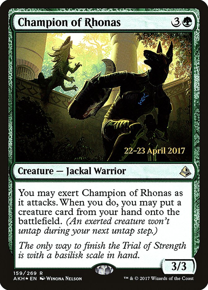 Champion of Rhonas  (Prerelease) [Amonkhet Prerelease Promos] | Webway Games