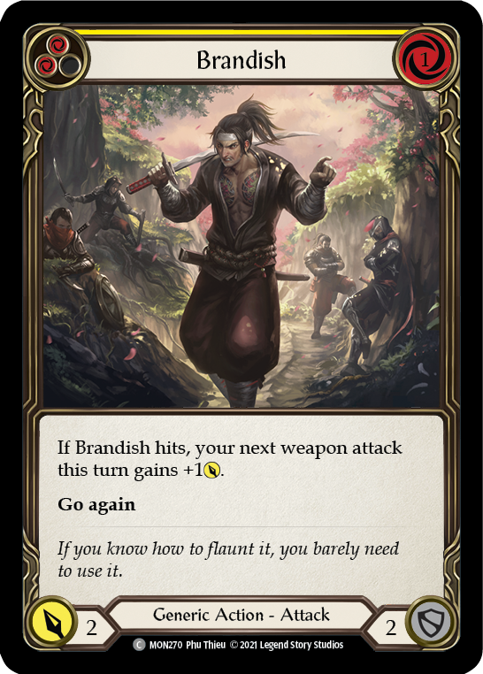 Brandish (Yellow) (Rainbow Foil) [MON270-RF] 1st Edition Rainbow Foil | Webway Games