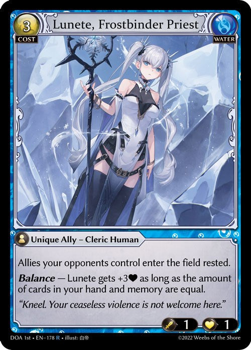 Lunete, Frostbinder Priest (178) [Dawn of Ashes: 1st Edition] | Webway Games