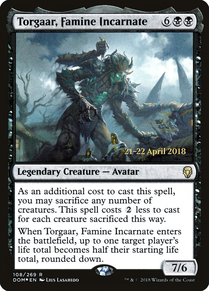 Torgaar, Famine Incarnate  (Prerelease) [Dominaria Prerelease Promos] | Webway Games