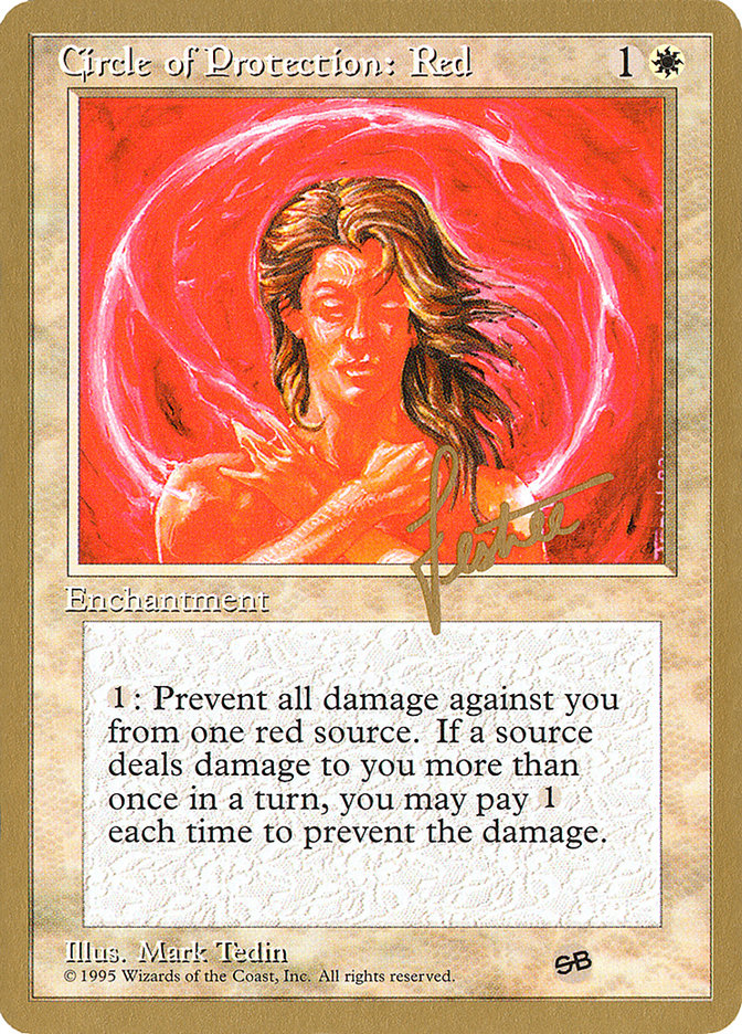 Circle of Protection: Red (Bertrand Lestree) (SB) (4ED) [Pro Tour Collector Set] | Webway Games