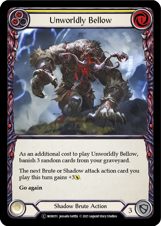 Unworldly Bellow (Yellow) (Rainbow Foil) [U-MON151-RF] Unlimited Rainbow Foil | Webway Games