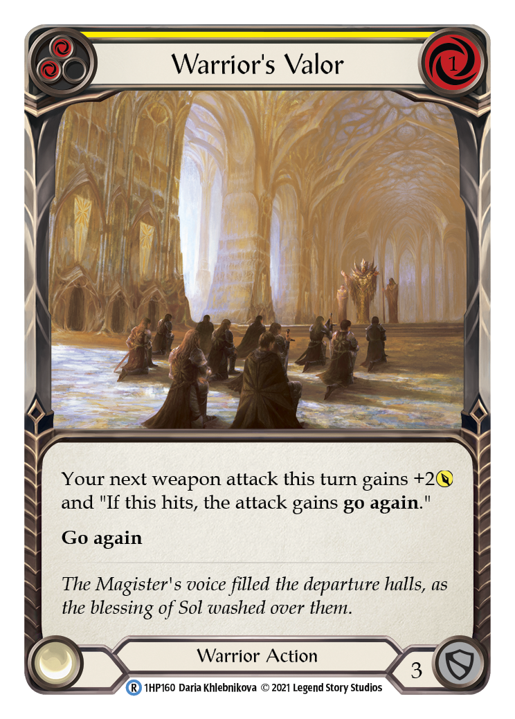 Warrior's Valor (Yellow) [1HP160] | Webway Games